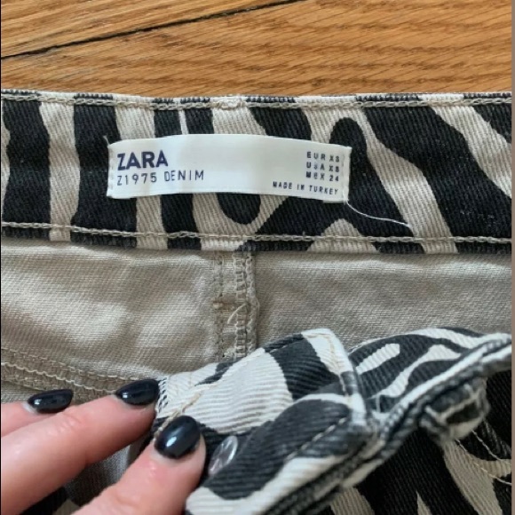 Zara zebra print denim skirt - Picture 4 of 4
